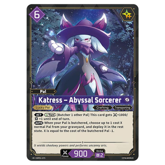 Katress – Abyssal Sorcerer  card from the Palworld set Dawn of Palpagos
