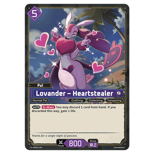 Lovander – Heartstealer  card from the Palworld set Dawn of Palpagos