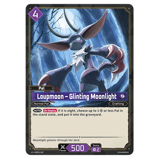 Loupmoon – Glinting Moonlight  card from the Palworld set Dawn of Palpagos