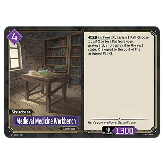 Medieval Medicine Workbench  card from the Palworld set Dawn of Palpagos