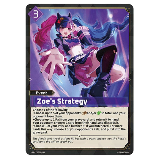 Zoe's Strategy  card from the Palworld set Dawn of Palpagos