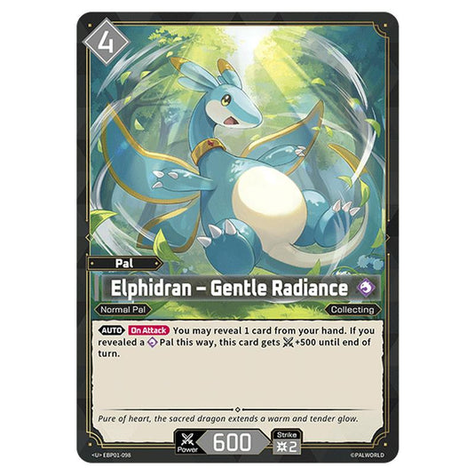 Elphidran – Gentle Radiance  card from the Palworld set Dawn of Palpagos