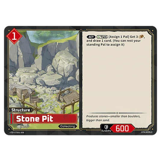 Stone Pit  card from the Palworld set Dawn of Palpagos