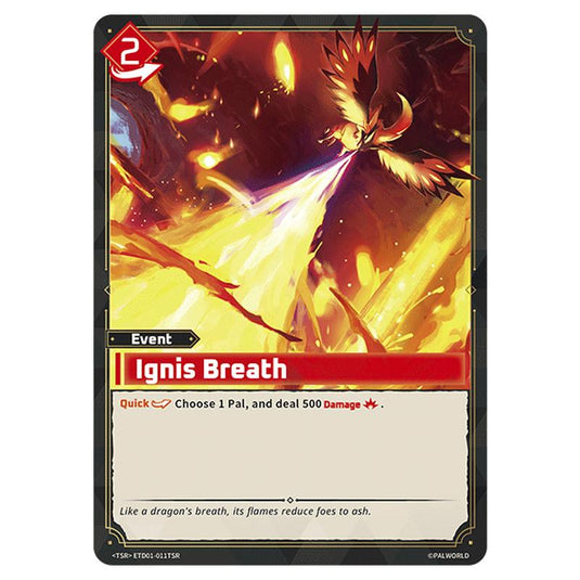 Ignis Breath  card from the Palworld set Dawn of Palpagos