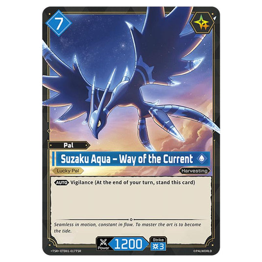 Suzaku Aqua – Way of the Current  card from the Palworld set Dawn of Palpagos
