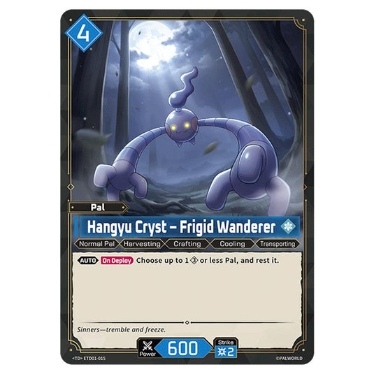 Hangyu Cryst – Frigid Wanderer  card from the Palworld set Dawn of Palpagos