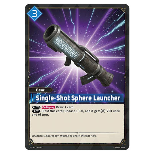 Single-Shot Sphere Launcher  card from the Palworld set Dawn of Palpagos