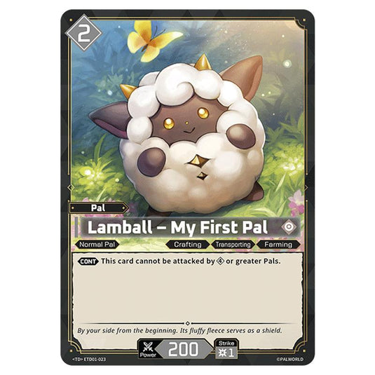 Lamball – My First Pal  card from the Palworld set Dawn of Palpagos