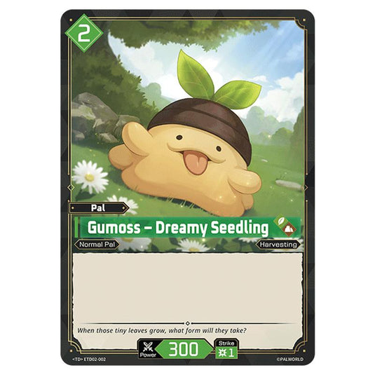 Gumoss – Dreamy Seedling  card from the Palworld set Dawn of Palpagos
