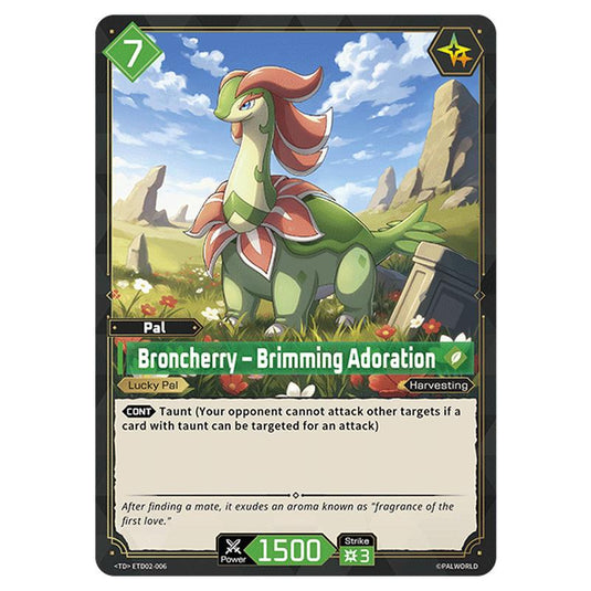 Broncherry – Brimming Adoration  card from the Palworld set Dawn of Palpagos