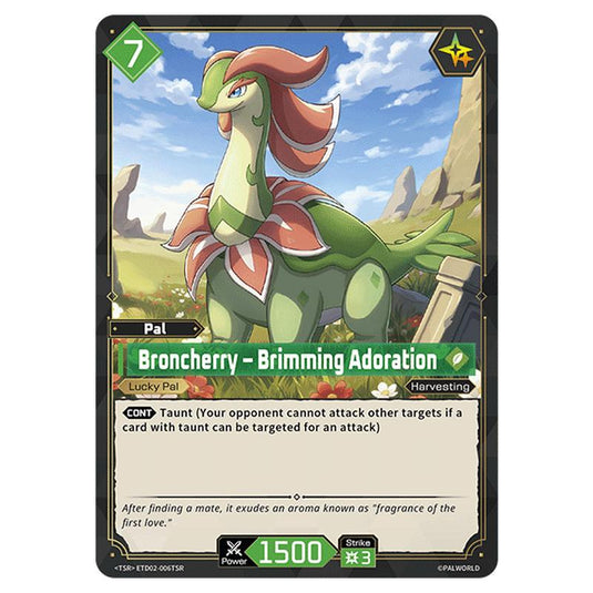 Broncherry – Brimming Adoration  card from the Palworld set Dawn of Palpagos