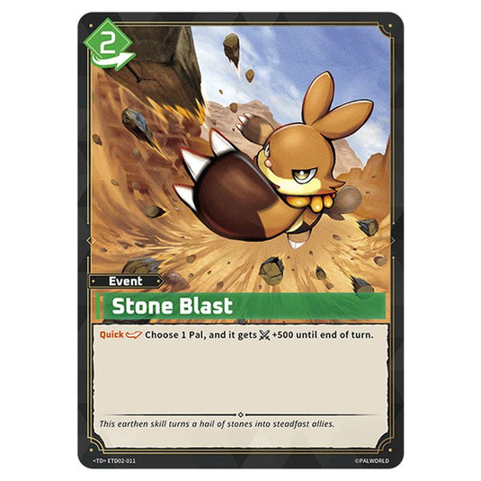 Stone Blast  card from the Palworld set Dawn of Palpagos