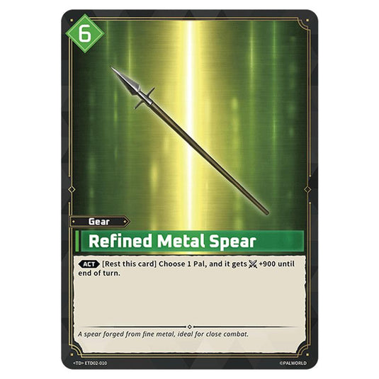 Refined Metal Spear  card from the Palworld set Dawn of Palpagos