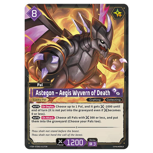 Astegon – Aegis Wyvern of Death  card from the Palworld set Dawn of Palpagos