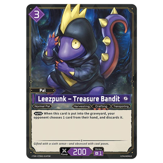 Leezpunk – Treasure Bandit  card from the Palworld set Dawn of Palpagos