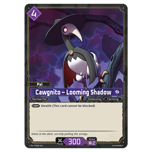Cawgnito – Looming Shadow  card from the Palworld set Dawn of Palpagos