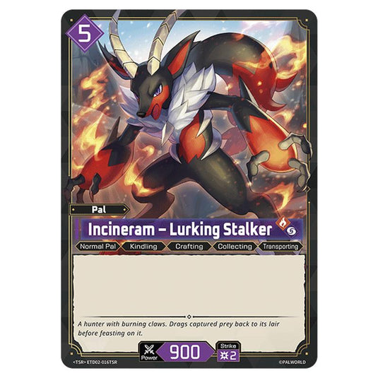 Incineram – Lurking Stalker  card from the Palworld set Dawn of Palpagos