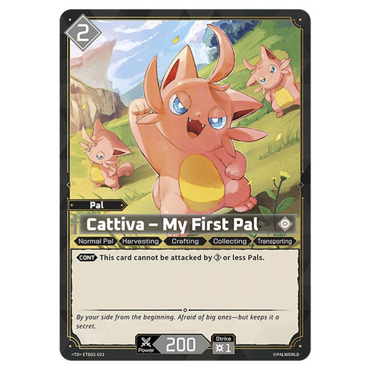 Cattiva – My First Pal  card from the Palworld set Dawn of Palpagos