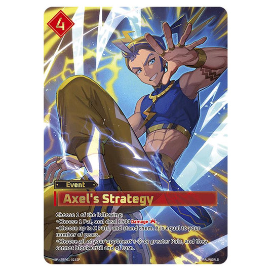 Axel's Strategy  card from the Palworld set Dawn of Palpagos