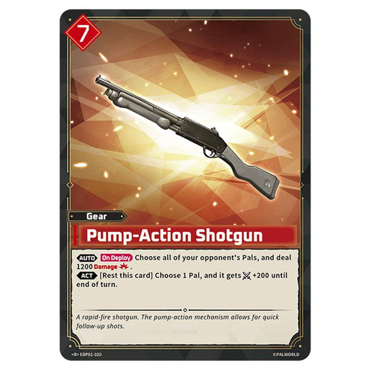 Pump-Action Shotgun  card from the Palworld set Dawn of Palpagos