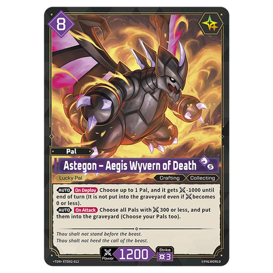Astegon – Aegis Wyvern of Death  card from the Palworld set Dawn of Palpagos