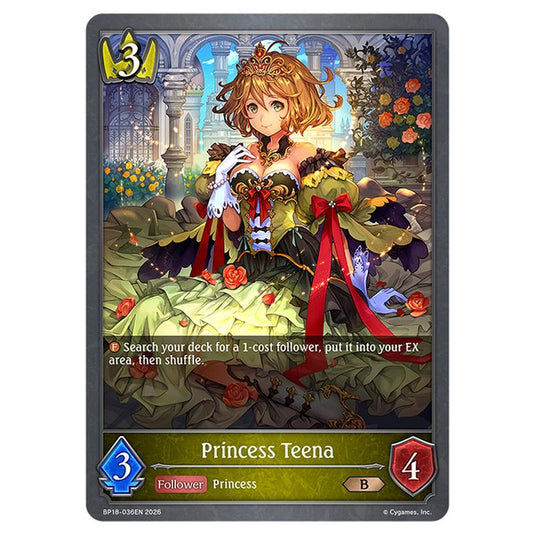 Princess Teena BP18-036EN card from the Shadowverse: Evolve set Neometropolis