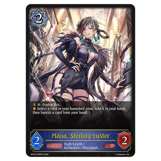 Mana, Sterling Luster BP18-039EN card from the Shadowverse: Evolve set Neometropolis