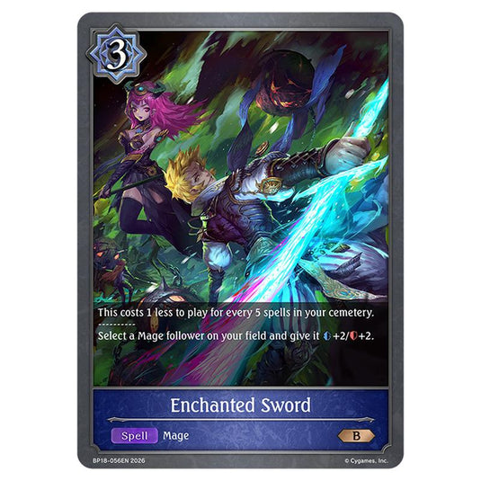 Enchanted Sword BP18-056EN card from the Shadowverse: Evolve set Neometropolis