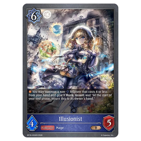 Illusionist BP18-055EN card from the Shadowverse: Evolve set Neometropolis
