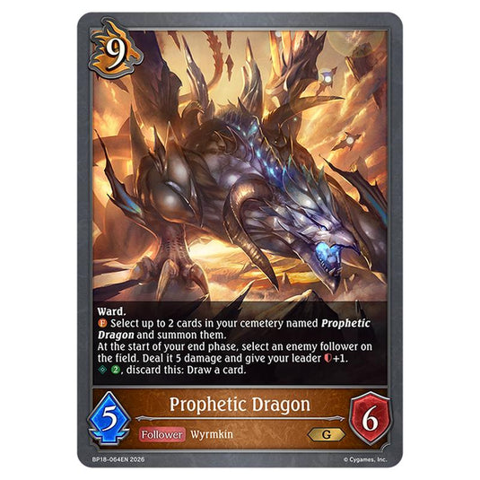 Prophetic Dragon BP18-064EN card from the Shadowverse: Evolve set Neometropolis