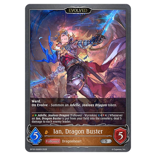 Ian, Dragon Buster BP18-069EN card from the Shadowverse: Evolve set Neometropolis