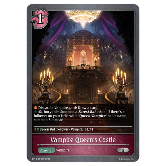 Vampire Queen's Castle BP18-089EN card from the Shadowverse: Evolve set Neometropolis