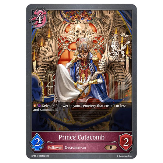 Prince Catacomb BP18-094EN card from the Shadowverse: Evolve set Neometropolis