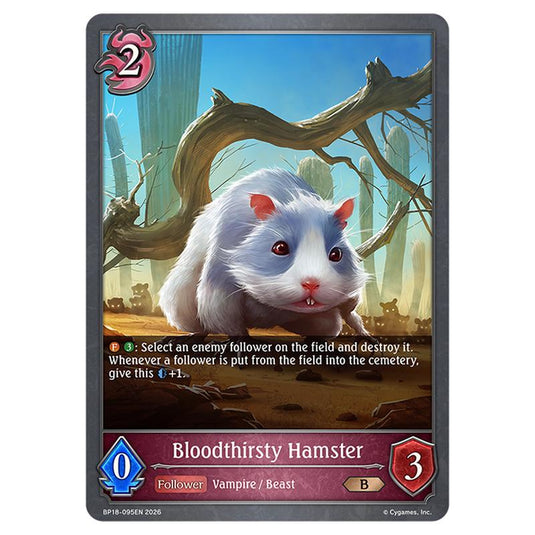 Bloodthirsty Hamster BP18-095EN card from the Shadowverse: Evolve set Neometropolis
