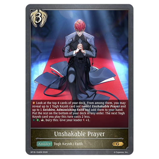 Unshakable Prayer BP18-104EN card from the Shadowverse: Evolve set Neometropolis