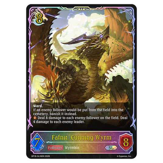 Fafnir, Cunning Wyrm BP18-SL16EN card from the Shadowverse: Evolve set Neometropolis