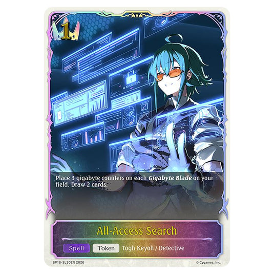 All-Access Search BP18-SL30EN card from the Shadowverse: Evolve set Neometropolis
