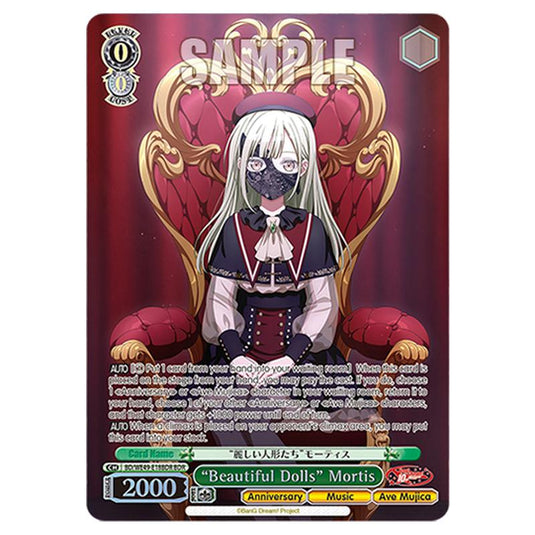 “Beautiful Dolls” Mortis BD/WE49-E18BDR card from the Weiss Schwarz set BanG Dream! 10th Anniversary!