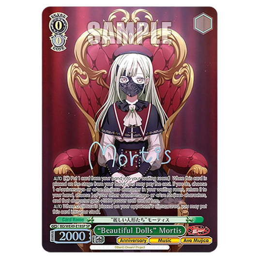“Beautiful Dolls” Mortis BD/WE49-E18SP card from the Weiss Schwarz set BanG Dream! 10th Anniversary!