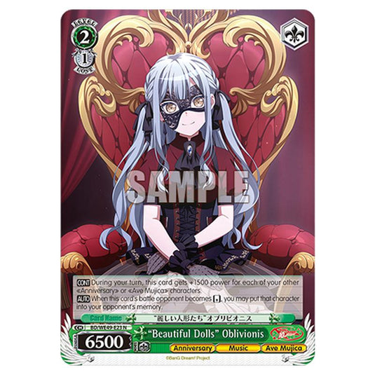“Beautiful Dolls” Oblivionis BD/WE49-E23 card from the Weiss Schwarz set BanG Dream! 10th Anniversary!