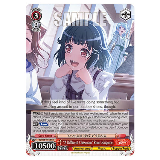 “A Different Classroom” Rimi Ushigome BD/WE49-E37 card from the Weiss Schwarz set BanG Dream! 10th Anniversary!