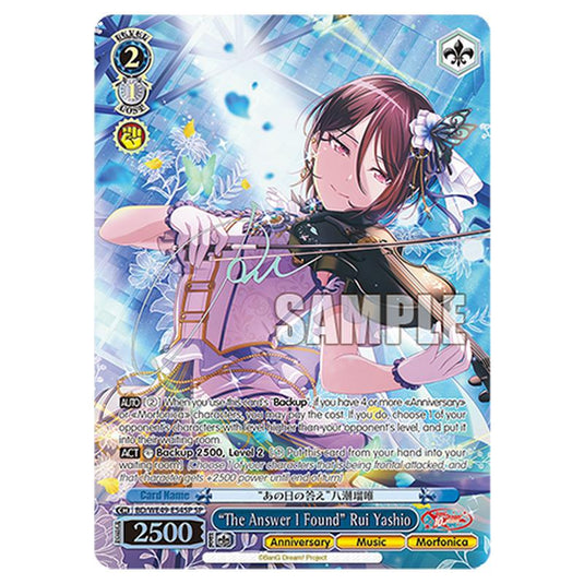 “The Answer I Found” Rui Yashio BD/WE49-E54SP card from the Weiss Schwarz set BanG Dream! 10th Anniversary!