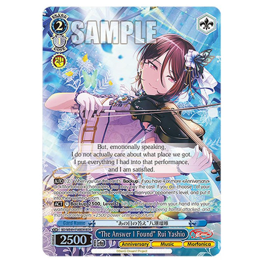 “The Answer I Found” Rui Yashio BD/WE49-E54BDR card from the Weiss Schwarz set BanG Dream! 10th Anniversary!