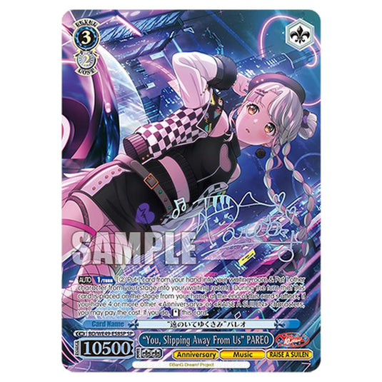 “You, Slipping Away From Us” PAREO BD/WE49-E58SP card from the Weiss Schwarz set BanG Dream! 10th Anniversary!