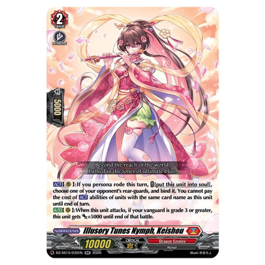 Illusory Tunes Nymph, Keishou DZ-SS15/032EN card from the Cardfight!! Vanguard set The Legendary Vanguards
