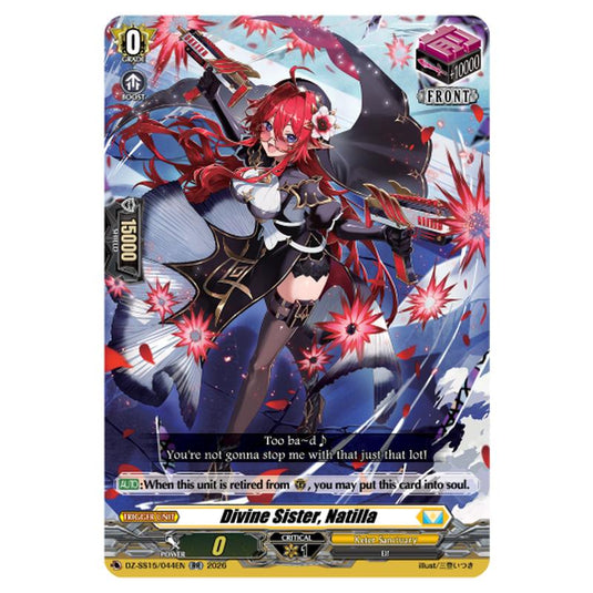 Divine Sister, Natilla DZ-SS15/044EN card from the Cardfight!! Vanguard set The Legendary Vanguards