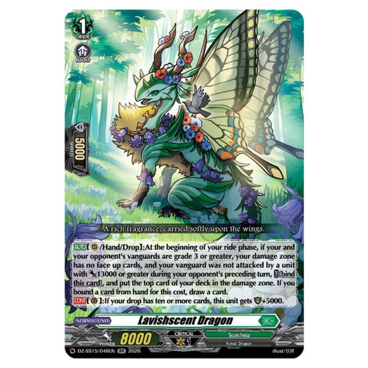 Lavishscent Dragon DZ-SS15/046EN card from the Cardfight!! Vanguard set The Legendary Vanguards