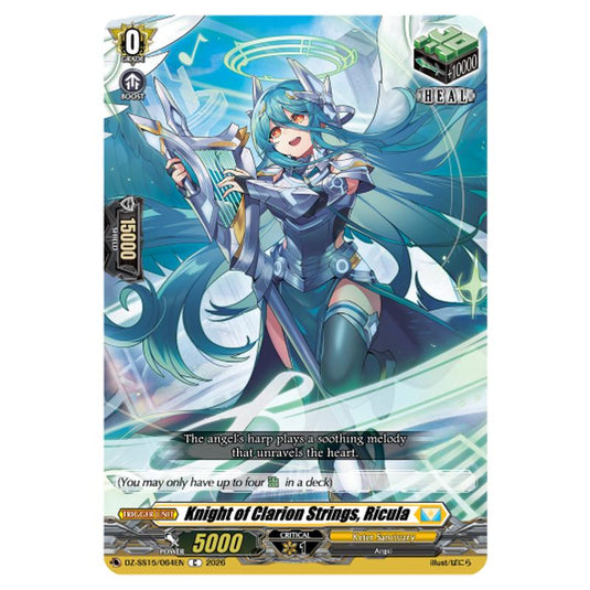 Knight of Clarion Strings, Ricula DZ-SS15/064EN card from the Cardfight!! Vanguard set The Legendary Vanguards