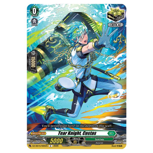 Tear Knight, Costas DZ-SS15/065EN card from the Cardfight!! Vanguard set The Legendary Vanguards
