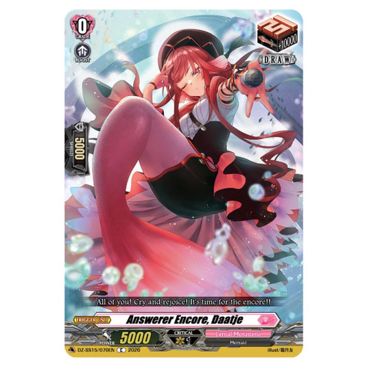 Answerer Encore, Daatje DZ-SS15/070EN card from the Cardfight!! Vanguard set The Legendary Vanguards